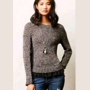 [Anthro] MOTH Aspara Ruffle hem Sweater Sz M